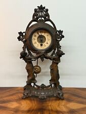 Jugendstil Freischwinger aus Zinkguss Pendeluhr Uhr