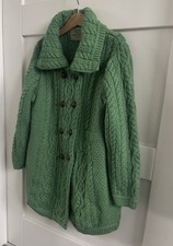Aran Crafts Irland Alter 8-9-10-11 Merinowolle zweireihiger Grobstrickmantel