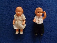 alt antik  50er Edi Püppchen Bub Mädel 7,5 cm Puppenwagen Puppenstube Puppenhaus