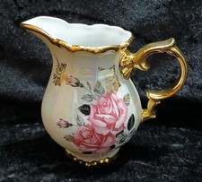 Antik Manufaktur Lorenz Bavaria Barock Golddekor & Perlmutt Milchkännchen 