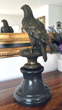 Bronze Adler Falke Eagle Bronzefigur Marmor Skulptur Vogel Statue Greifvogel Neu