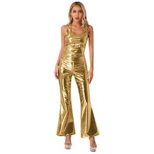Damen Glänzend Disco Outfit