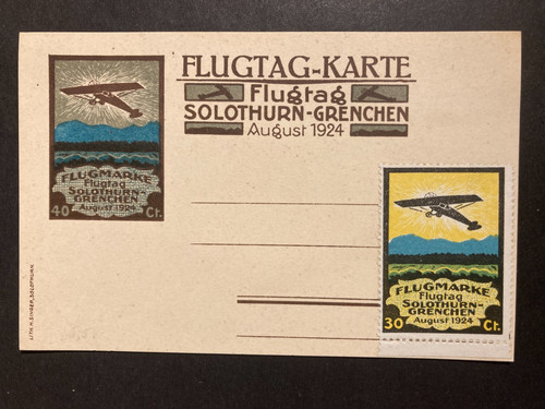 Schweiz 1924 flugtag - 1924, flugtag-karte