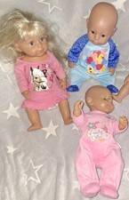 Zapf Creation Baby Born Großes Konvolut 3 Puppen, 1 WC, Kleidung,...