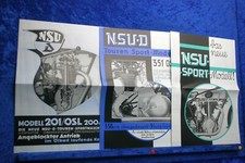 NSU 201 OSL 351 OSL Sport Modell Prospekt (M1107) FAKSIMILE Archiv Verlag