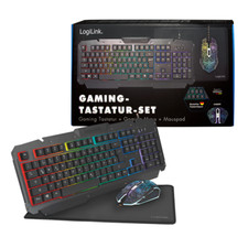 Gaming USB Tastatur Maus Set RGB Beleuchtet 2400DPI Mauspad Mechanische Tastatur