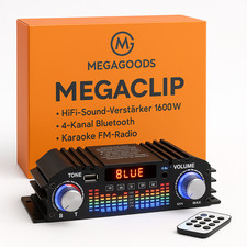 HiFi Sound Verstärker 1600W 4-Kanal Bluetooth Karaoke FM Radio DE.