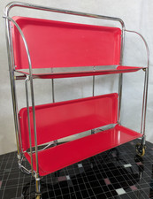 1970er Dinett Servierwagen Barwagen  "space orange" Coffeetable Bremshey "TOP"