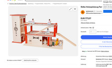 Rülke Holzspielzeug Parkhaus mit Garage, rot