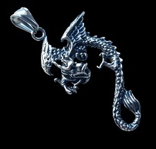 Edelstahl-Anhänger Drache Fantasy Drachenanhänger Sternzeichen Drachen-Schmuck