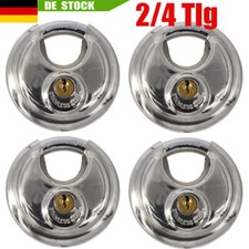 4Tlg Vorhängeschloss Rundschloss Diskusschloss Edelstahl 70mm Sicherheitsschloss