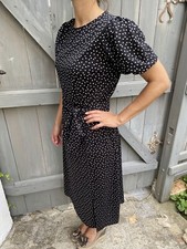 Zara Tunika Kleid schwarz Punkte Gürtel Gr. M 
