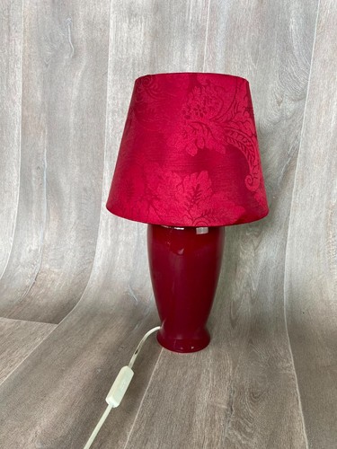 Vintage tischlampe rot damast - tischlampe,