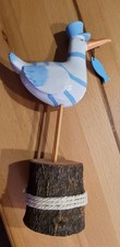 Tolle Maritime Sommer Deko Möwe auf Baumstamm 25 cm hoch