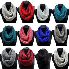 Strickschal Loop Schal Rundschal Schlauchschal Halstuch Winter Schal glitzer