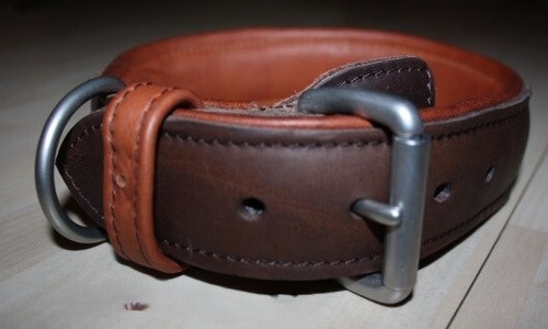 Halsband fettleder braun - fettleder, braun/hell