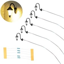 LED Wandlampen H0 Wandleuchten Laterne Leuchte Straßenlampen Häuser 5 Stück S855