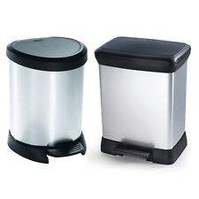 Metalloptik Abfalleimer Mülleimer 5/30 Liter Treteimer Behälter Box Curver NEU