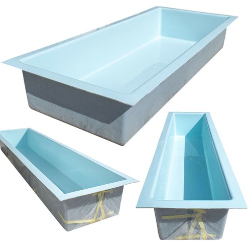 Gfk becken rechteckig hellblau - gfk,