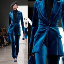 Damen Samtanzug Blau Mode