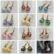 1 paar Ohrringe Glaskugel gefüllt mit kleinen Acryl-Splitter Modeschmuck