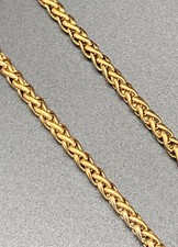 60cm Edelstahl 316L Zopfkette Königskette Weizenkette Spiga massiv 3mm,  gold