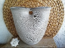 Vase ELLY & WILHELM KUCH Studio-Keramik Doppel-Vase White LAVA Glasur 60er 