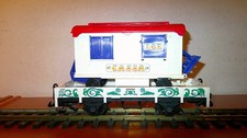 LGB  Circus Niederbordwagen beladen mit einem Kassenwagen