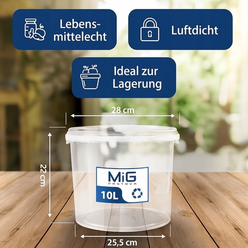 Eimer 10l mit deckel - mit,
