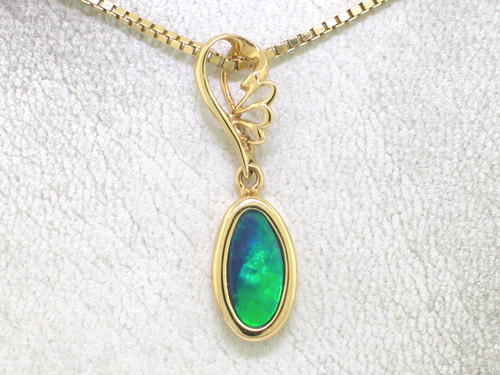 Anhänger opal 585 - anhänger, gelbgold