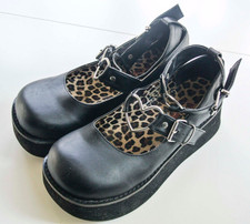 SPRITE-02 DemoniaCult Damen Plateau Riemen Schuhe Herz Manga Gothic Pleaser ? 41