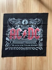 ?AC/DC Bandana Tuch?Black Ice Tour❌2009❌Kopftuch Cap Fahne No Patch Shirt RARE