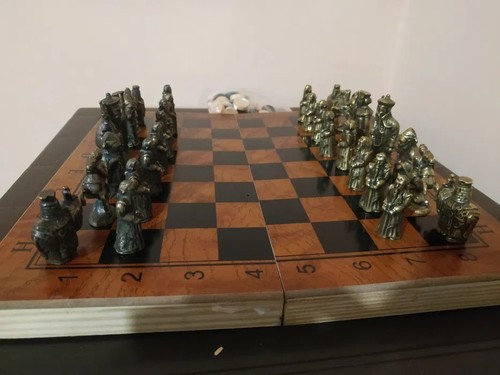 Vintage bronze schachspiel - vintage,