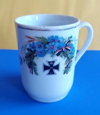 Antike Tasse Wappen Porzellan Reservistika Preussen Dt. Reich, 1871-1981 Höhe 10
