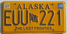 Alaska 2007 Last Frontier USA Auto Nummernschild License Plate Kennzeichen