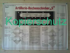 LEHRTAFEL DER NVA ARTILLERIE RECHENSCHIEBER" S" KEIN,UAZ,MT-LB,ROBUR,BMP1