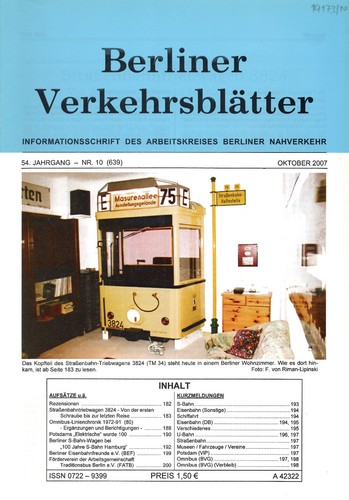 Berliner verkehrsblätter heft - berliner,