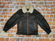 *AVIATION LAMMFELL B3 PILOTEN VINTAGE LEDERJACKE*SHEARLING*BRAUN*GR: S*TIP TOP