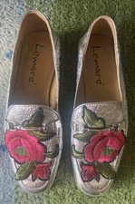 Le Mare Italy Luxus Schuhe Slipper Silber Rose Komplett aus Leder Gr 37 ❤️❤️❤️