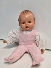 Alte Puppe-,ca. 33cm- Minerva-Celluloid(?) Kopf Nr.6- Stoffkörper-Plastik Hände