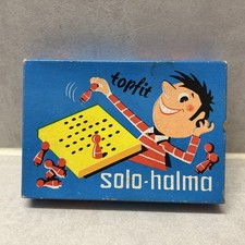 VERO Solo-Halma Schwedisches Steckhalma mit roten Figuren DDR-Spielzeug Kompl