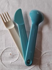 Tupper Picknick Besteck, bleu/creme, 3 Teilig