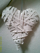 Herz Rattan weiß Hängedeko -Neu-