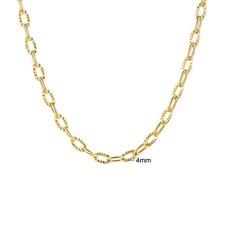 Damen Halskette Ankerkette Struktur Edelstahl  Gold-Farbe