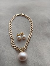 Armband gold 585 und Anhänger  585 und Ohrringe 585 ,(gestempelt)