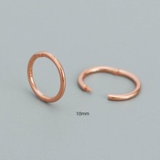 9ct Roségold auf Silber 10 mm klappbar Schläferreifen Ohrringe