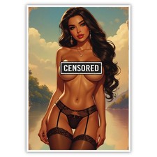 Pin Up Girl A4 Sexy Kunstdruck