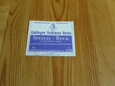 1 Bieretikett "Spezial-Bock" Valleyer Schloss Bräu Valley Miesbach Oberbayern