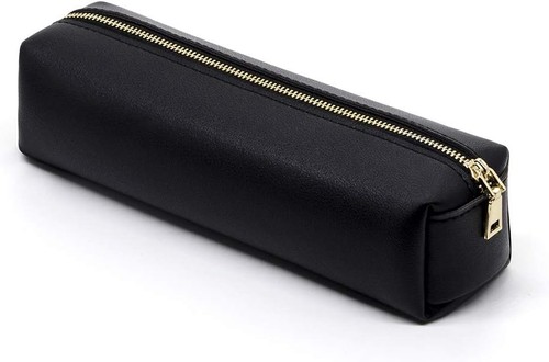 Federmäppchen leder schwarz - federmäppchen,