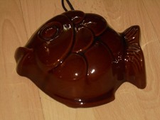 kleine Backform Puddingform  Fisch Keramik dunkelbraun Öse 19x17x6,5cm